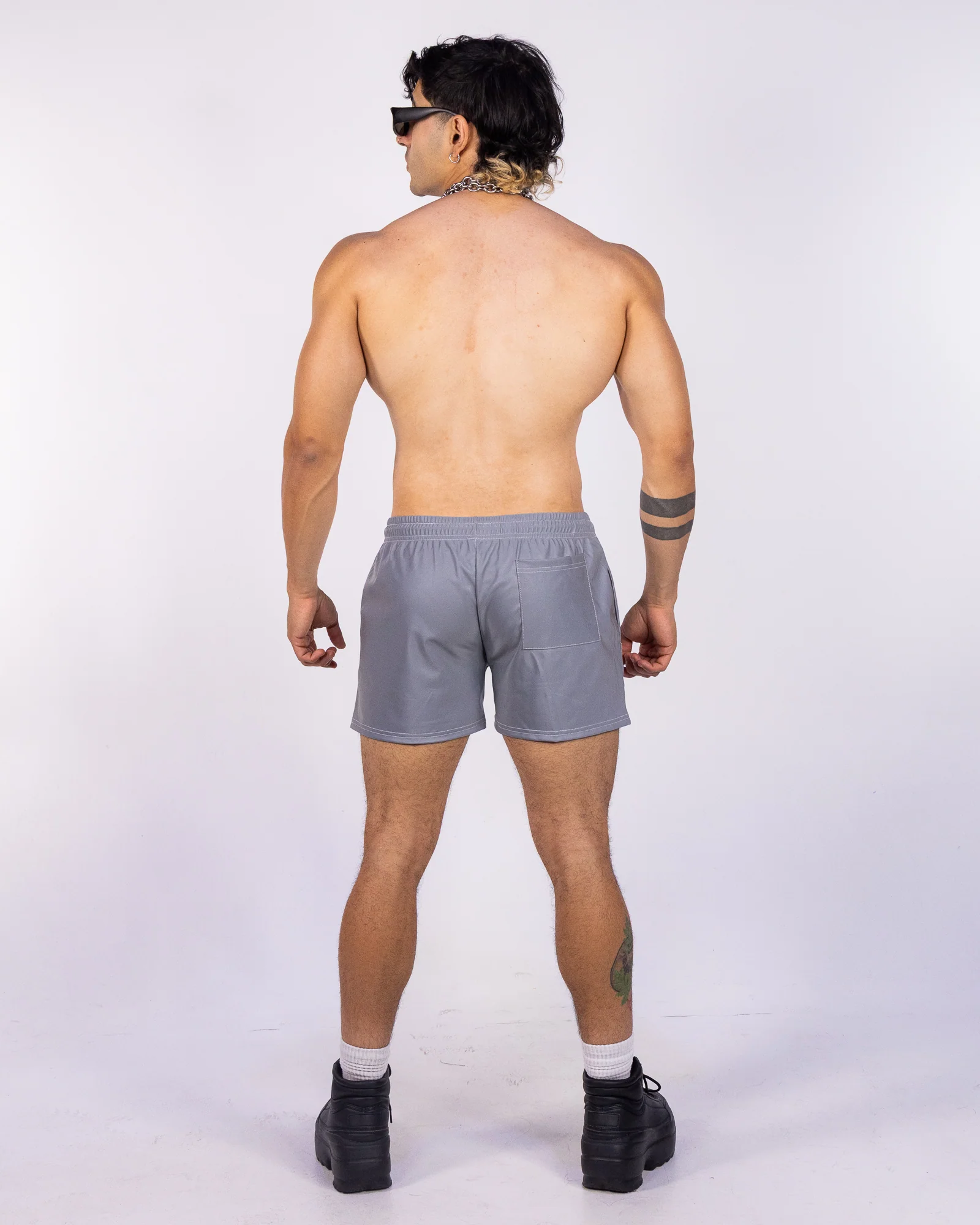 Silver Flash Reflective Drawstring Shorts - Image 7
