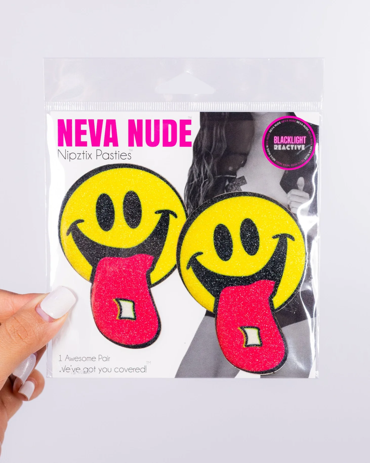 Smiley Face Acid Tab Women's Glitter Pasties