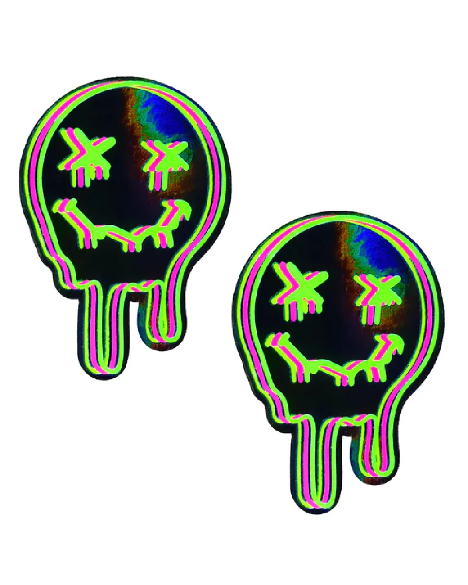 Super UV Trippy Face Women's Neon Pasties - Image 3