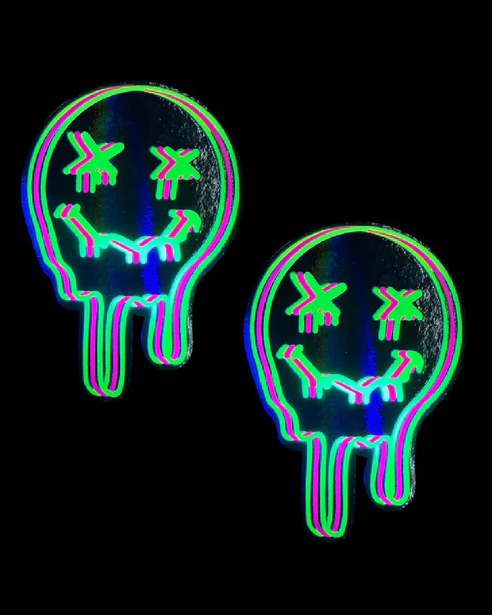 Super UV Trippy Face Women's Neon Pasties - Image 4