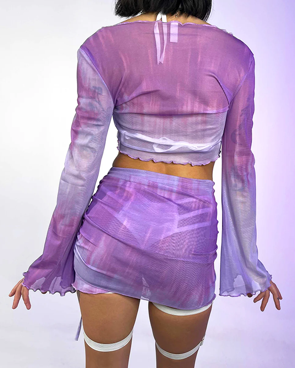 Tied & Dyed 2pc Lavender Skirt Set - Image 10
