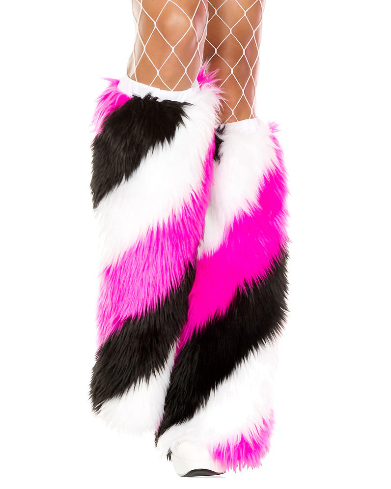 Twisted Pink Women's Fluffy Leg Warmers - Image 7