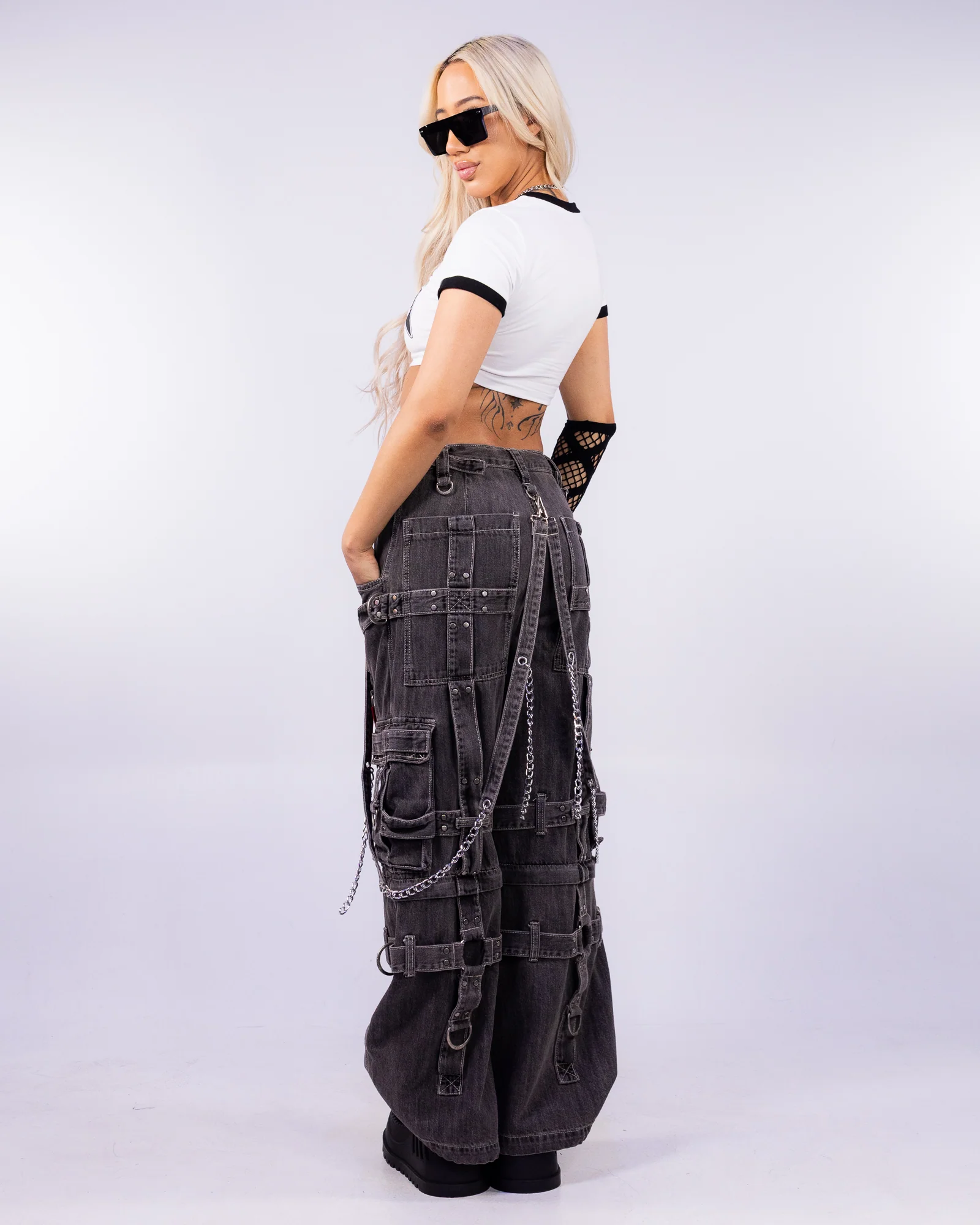 West Coast Ravers Women's White & Black Baby Tee - Image 7